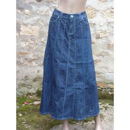 Jupe jeans longue