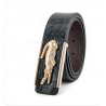 Ceinture boucle alligator doré 