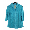Chemise grande taille en dentelle bleu turquoise