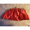 Sac fleurs strass rouge